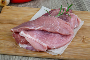 Raw pork Schnitzel