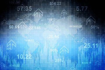 Digital world map , Globalization, Hi tech and synchronization