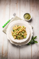 pasta with broccoli and pesto sauce