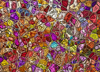 Fototapeta na wymiar multicolored mosaic from paved stones