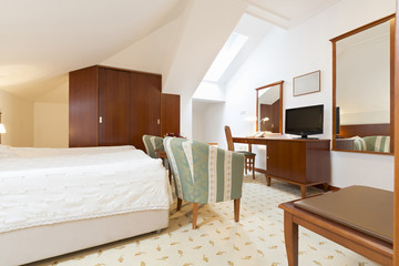 Bedroom interior in loft apartment