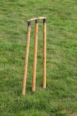 A Classic Set of Vintage Cricket Stumps and Bails.