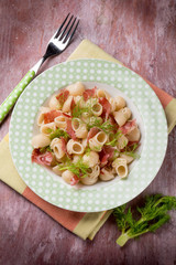 pasta with ham and fennel
