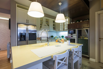 Interior of a specious modern kitchen