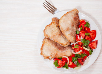 meat with vegetables salad
