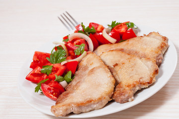 meat with vegetables salad