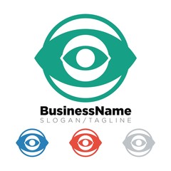 Eye Glass vector logo icon