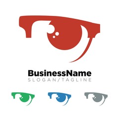 Eye Glass vector logo icon