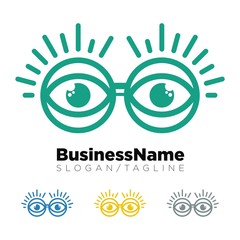 Eye Glass vector logo icon