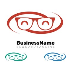 Eye Glass vector logo icon