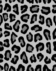 Seamless leopard pattern in black and white, vector