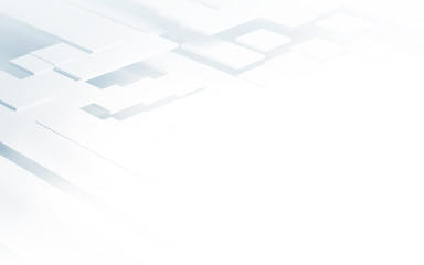 White geometric architectural construction background with space for text - 3D render