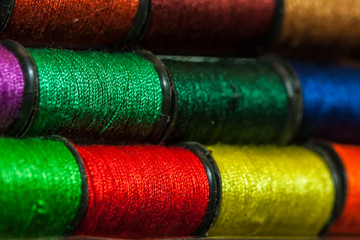 Colorful embroidery threads 