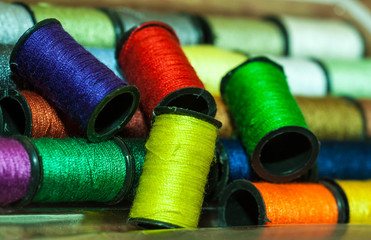 Colorful embroidery threads 