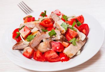 vegetables salad with meat