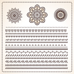 Set of pattern brushes in ethnic style - 93453150