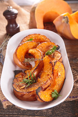 baked pumpkin with herbs