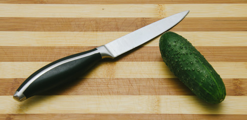 Knife And Cucumber