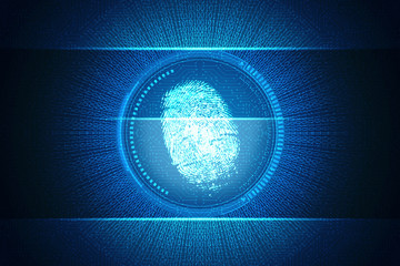 Fingerprint Scanning Technology Concept 2d Illustration