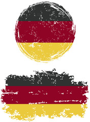 Germany round and square grunge flags. Vector illustration.