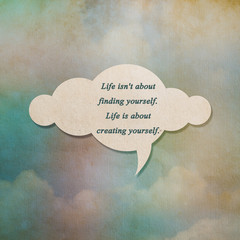 Meaningful quote on paper cloud with color on old paper backgrou - 93455160