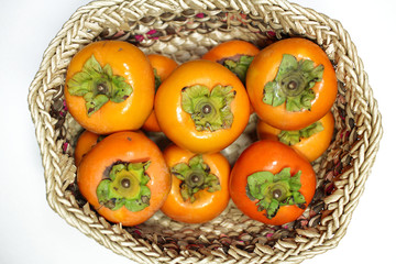 Japanese persimmons in the basket