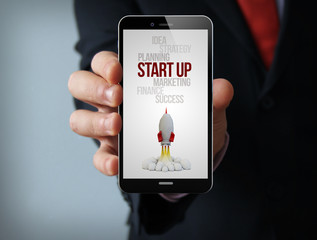 start up businessman smartphone