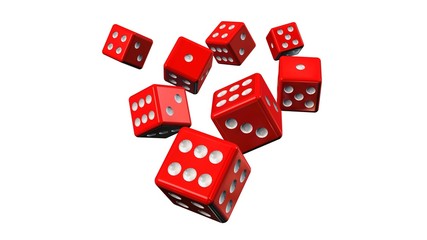 red Dices - isolated on white background