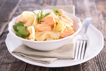 pasta and salmon
