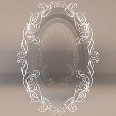 drawing hand vintage frame baroque elements for advertising in vintage style