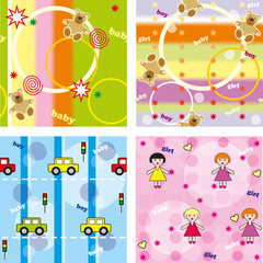 Kids seamless multi-colored texture