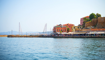 Naklejka premium Cityscape and promenade near the sea.