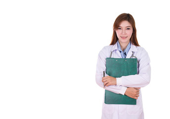 Fototapeta premium female doctor with medical report