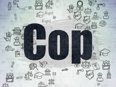 Law concept: Cop on Digital Paper background