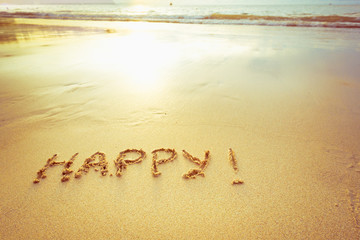 Fototapeta premium Inscription on the sand
