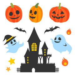 ハロウィン（パターン）白背景