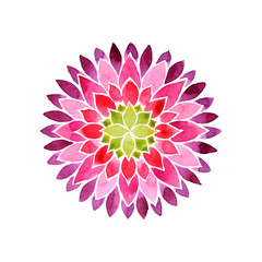 Flower mandala pink and purple colored