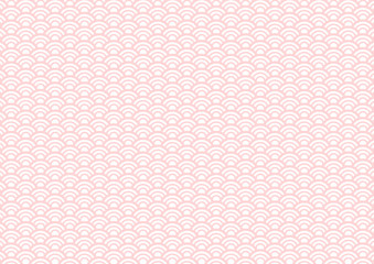 青海波模様のイラスト: ピンク