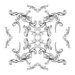 drawing hand vintage frame baroque elements for advertising in vintage style