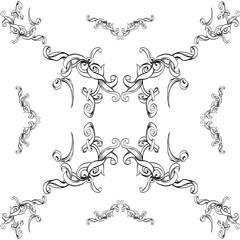 drawing hand vintage frame baroque elements for advertising in vintage style