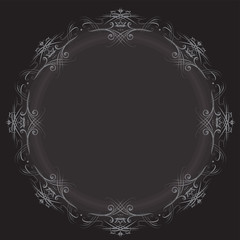 drawing hand vintage frame baroque elements for advertising in vintage style