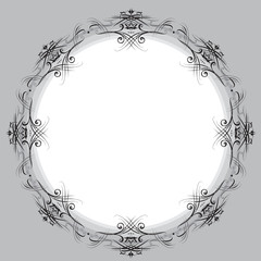 drawing hand vintage frame baroque elements for advertising in vintage style