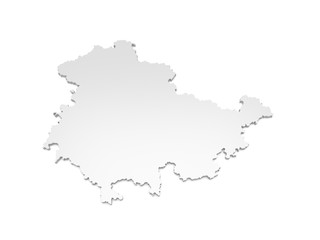 Obraz premium 3D Karte Thüringen