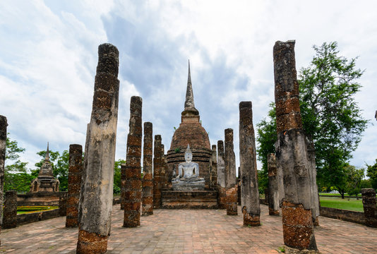 Sukhothai historical park, the old town of Thailand at Sukohthai