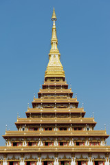 Exterior  detail of the Phra Mahatat Kaen Nakhon temple in Khon Kaen, Thailand.