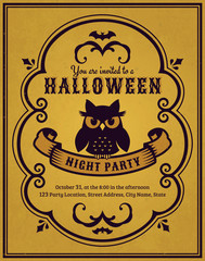 Halloween party invitation. Vector card.