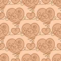 Seamless pattern with hearts