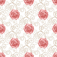 Seamless pattern with roses