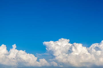 Blue sky with clouds closeup