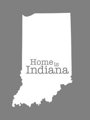 Home is Indiana state outline illustration